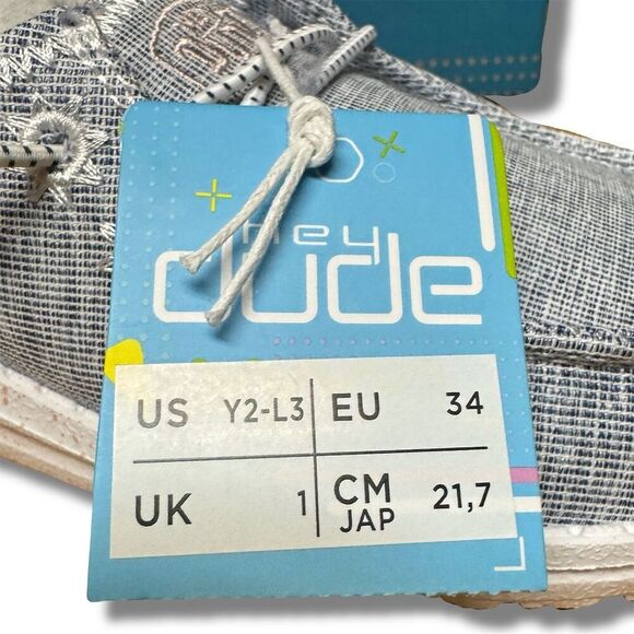 Hey Dude Wendy Youth Star Kids Slip-On Shoes Gray Size Y2-L3 - Picture 7 of 8